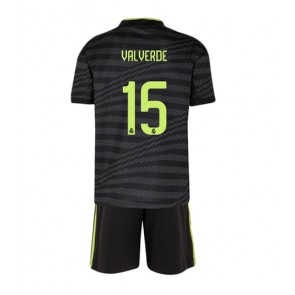 Real Madrid Federico Valverde #15 Tredjedraktsett Barn 2022-23 Kortermet (+ Korte bukser)
